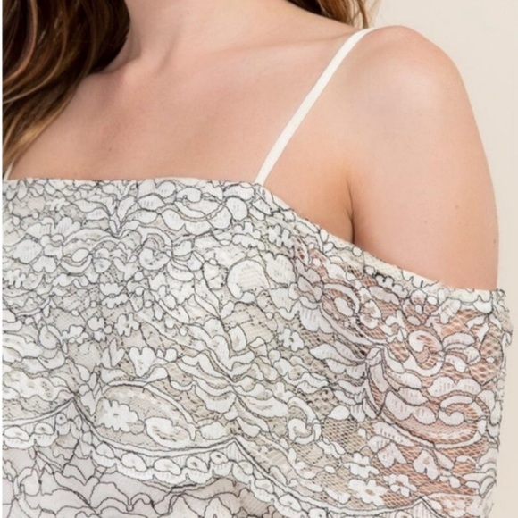 Francesca’s Lacy Off Shoulder Dress - Picture 2 of 6